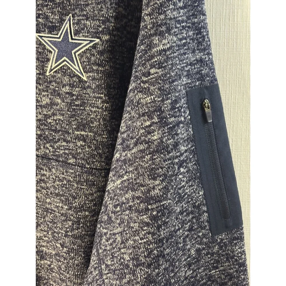 Dallas Cowboys Antigua XL Navy Heathered 1/4 Zip Pullover Sweatshirt With Zipper - Picture 4 of 7